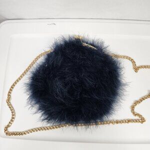 Amazon Navy Blue Feathered Purse